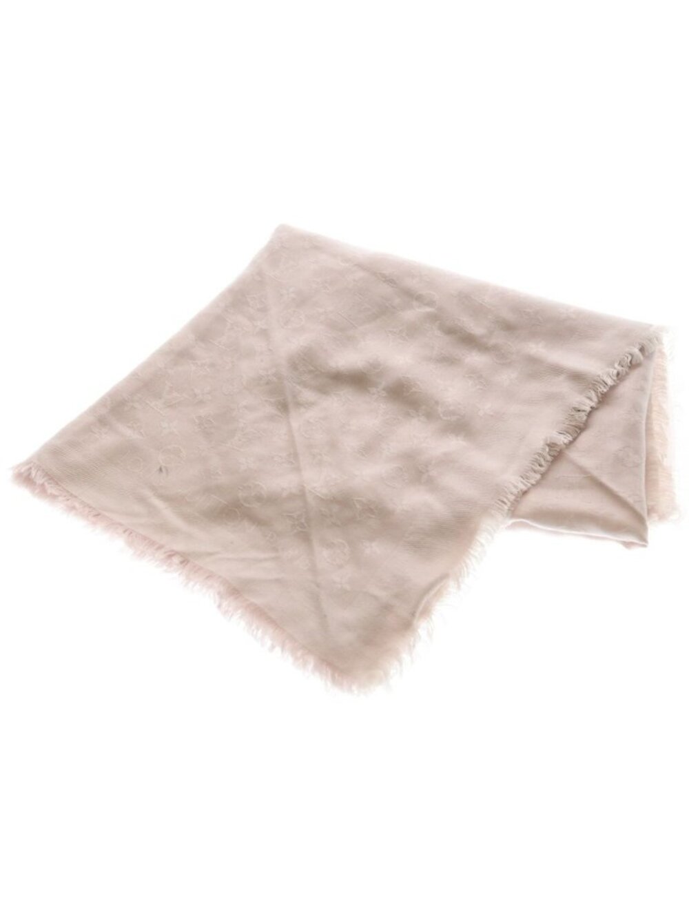 Louis Vuitton Shawl Monogram Wool Silk Pink Scarf